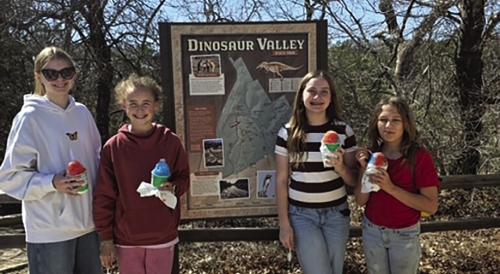 Girl Scout Troop 32077 of La Grange used cookie earnings to travel to the Waco area over spring break this year to enjoy the Safari Park Wildlife Center, Dinosaur Valley State Park, the Cameron Park Zoo, and the Dr. Pepper Museum.