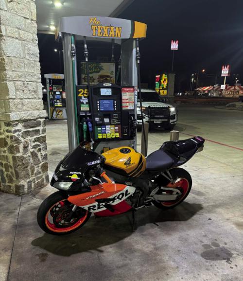 The Fayette County Sheriff’s Office impounded this Honda CBR race bike after arresting the operator for reckless driving in Schulenburg. A deputy observed the bike traveling in excess of 120 mph on Interstate 10 while lane-splitting past other vehicles.