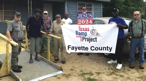 On May 9, Fayette County Texas Ramp Project volunteers built this 16 ft. ramp on E. Guadalupe St. in La Grange.