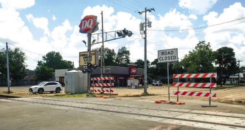 The La Grange Dairy Queen saw a big decline in business this week after road construction on US 77 began blocking their main entrance. Photo by Andy Behlen