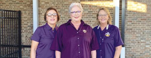 CDA Members Mary Lou Anderle, Sherry Hebert, and Theresa Mueller volunteered to be Leopard Door Greeters for morning drop-offs at La Grange Intermediate School on Sept. 17-19.
