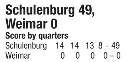 Schulenburg Shorthorns Pound Weimar 49-0