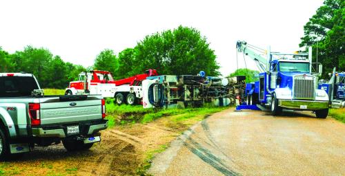 Hot Oil Truck Flips Outside La Grange
