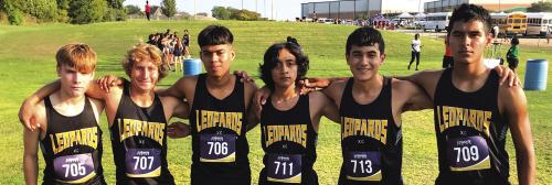 Members of the La Grange varsity cross country teams are shown here after the Brenham meet last month.