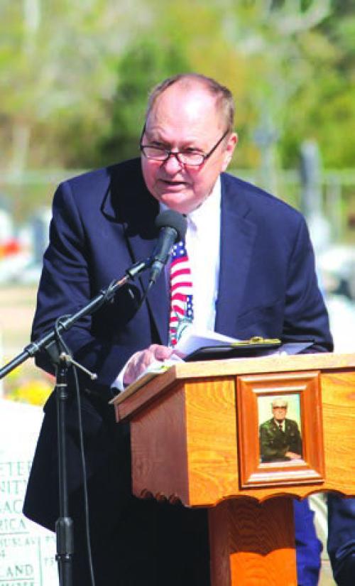 Fayette County Judge Dan Mueller said during his speech: “Since 1962 people have gathered here in Praha to remember ... these brave men believed freedom was worth dying for.”