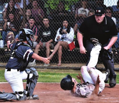 Bryan Lunbeck safe at home for the Cubs. Photos by Paul Kipp