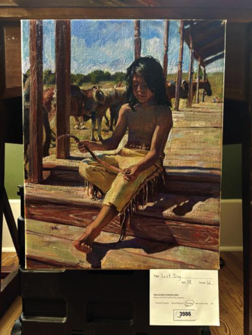 These are the Houston Livestock Show and Rodeo Western Art competition entries from the Greater Vision Team School Homeschool Co-op. One of their students, Phoenix Kooper, got Reserve Class Champion, left, and placed 13th overall. His art sold for $70,000 in the Auction.