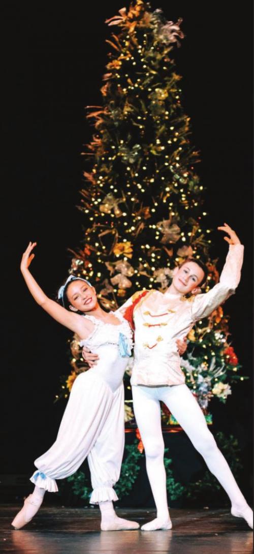 Dancers Risa Riojas as Clara and Luke Sanchez as Nutcracker Prince. They were the principal dancers in the 2019 performance.