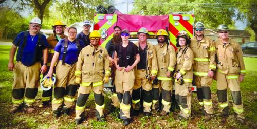 The Ellinger Volunteer Fire Department had training on extrication in La Grange on Saturday, Sept. 12. Pictured here from left to right are Martin Spoelstra, Cullen Weishuhn, Kandice Spoelstra, Hunter Spoelstra, Javier Solis, Kai Yezak, Connor King, Bo Smidovec, Colby Kulhanek, Erin Zapalac, Clayton Weishuhn and Dave Weishuhn.
