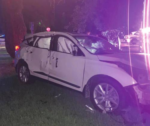 A suspected drunk driver narrowly avoided hitting a house on the west side of Schulenburg on July 4. Photo courtesy of Schulenburg Police