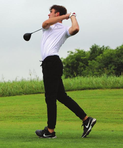 Grant Juno in action at the state golf tournament.