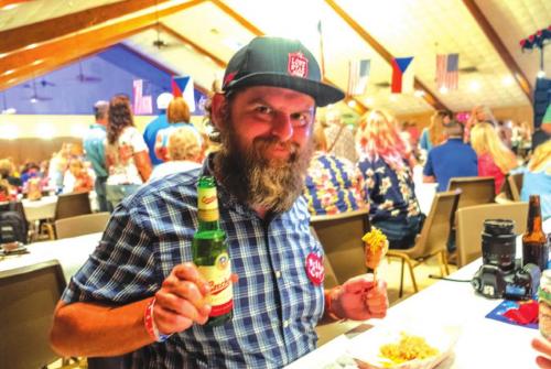 I enjoyed lots of klobase and zima pivo at the National Polka Festival. Photo by Janessa Sample