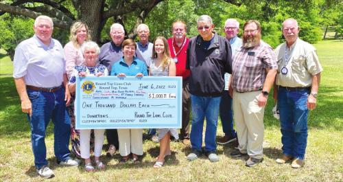 	Round Top Lions Donate to Non-Profits