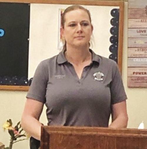 Sergeant Angela Lala speaks to the FCRTA.