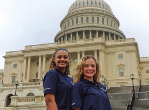 Sophia Nance and Avery Nelius, both from Round Top-Carmine High School, were chosen to participate in the 2025 Government-in-Action Youth Tour to Washington, D.C. You could be next! Apply today.