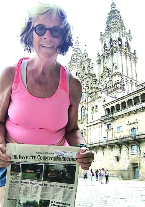 Jan Hughes of Round Top just completed the Buen Camino de Santiago pilgrimage from Vigo to Santiago de Compostela in Spain with the Fayette County Record.