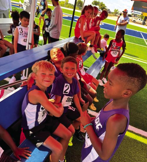 Some La Grange Optimist Club Summer track kids getting ready for their events at regionals earlier this month in Lago Vista.