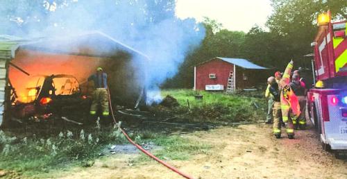 Vehicle, Carport Burn Near Smithville