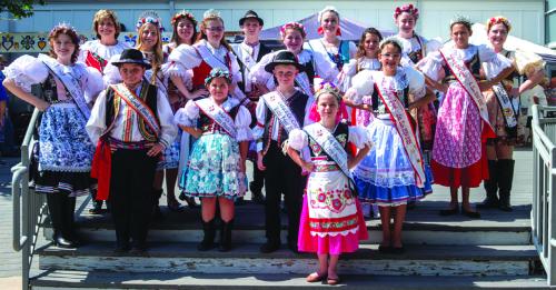 The TCHCC recognized the royal courts from several Czech Heritage Society chapters across Texas, including the Fayette County Czech-Slovak Queen, Madelyn Karstedt (back row, third from right) and Fayette County Czech Slovak Princess Lillie Karstedt (front). Photo by Andy Behlen