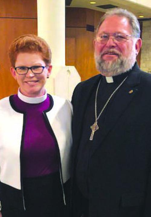 Bishop Sue Briner and Pastor Herb Beyer.