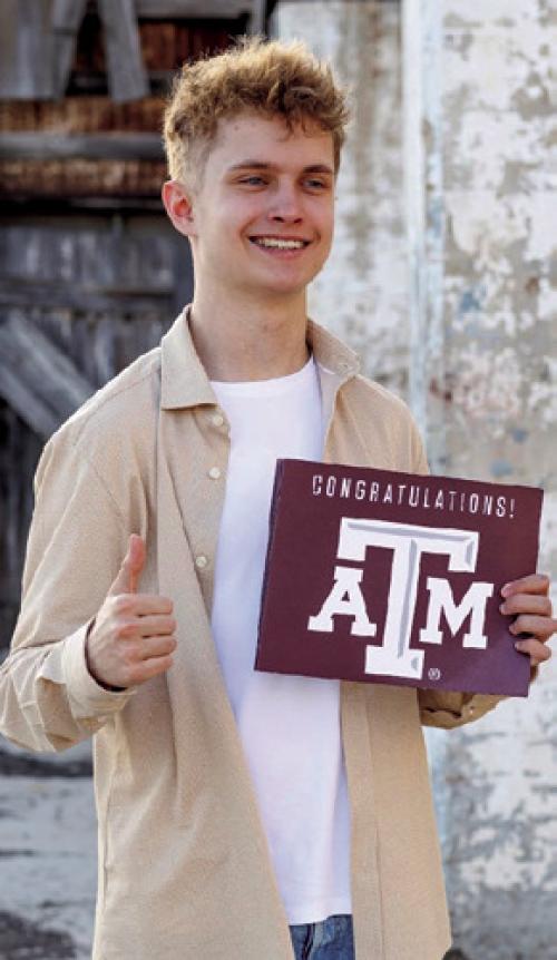 Wit Hatton to attend Texas A&amp;M majoring in Mechanical Engineering. Wit was a recent Winchester Area Civic Association Scholarship recipient.