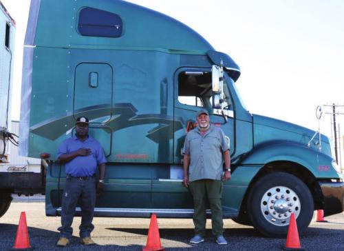 Pictured are Billy Crenshaw (left) of Ledbetter and Jody R. Preuss (right) of Brenham who recently completed the Blinn College District Professional Truck Driving Program.