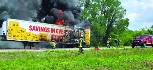 Firefighters Battle Interstate Blaze