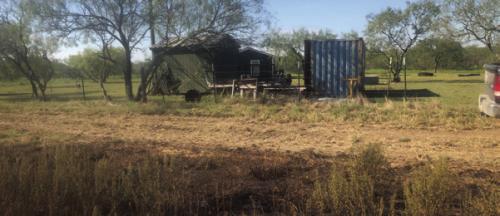Local firefighters spent nearly five hours battling a 24-acre brush fire in the Elm Grove area Monday. The line of burned vegetation pictured above shows how close the fire got to several structures on the property. Photo courtesy of Muldoon Fire Chief Stephen Kelly