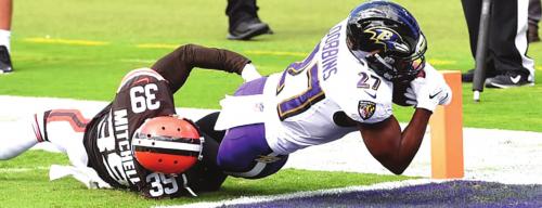 JK Dobbins Scores Two TDs in Pro Debut