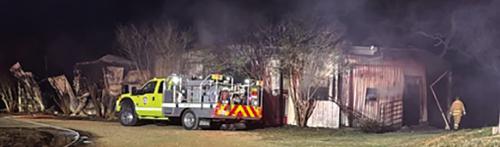 The scene of the barn fire Monday in Fayetteville.