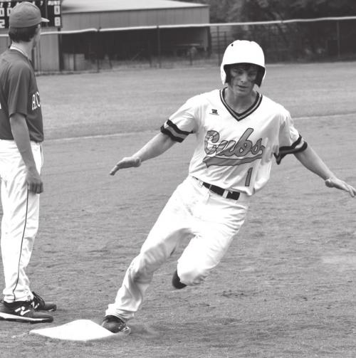 Round Top-Carmine’s Bryan Lunbeck rounds the bases in Tuesday’s win over Richards. Photos by Paul Kipp
