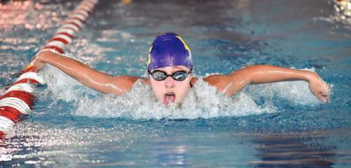 La Grange’s Campbell Youens swimming the butterfly. Photo by David Krupala