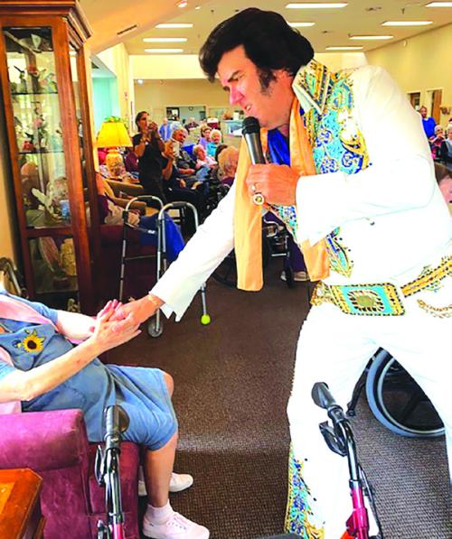 The recipient in Schulenburg was a huge Elvis fan (not the lady in the pic). Elvis is actually John Cobb of Chilton, Texas. The second concert was in La Grange later in the afternoon featuring Mike Roberts.