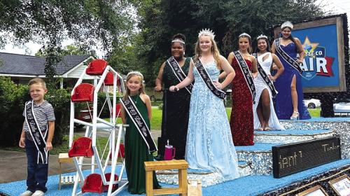 This year’s Fayette County Fair Royalty Court on a recent parade float.