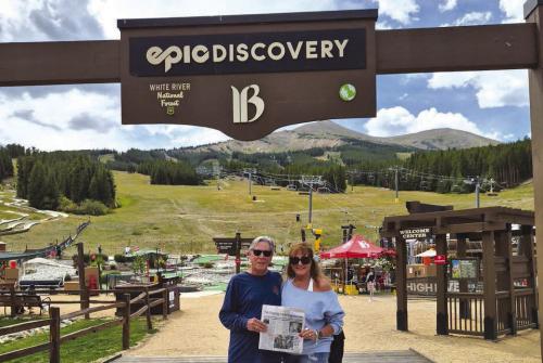 Frank and Linda Jones of Winchester are in Breckenridge, Co. getting out of the heat and taking along The Fayette County Record.