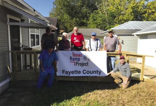On Nov. 6, Fayette County Texas Ramp Project volunteers built this 25 ft. wheelchair ramp on Simpson St. in Schulenburg.