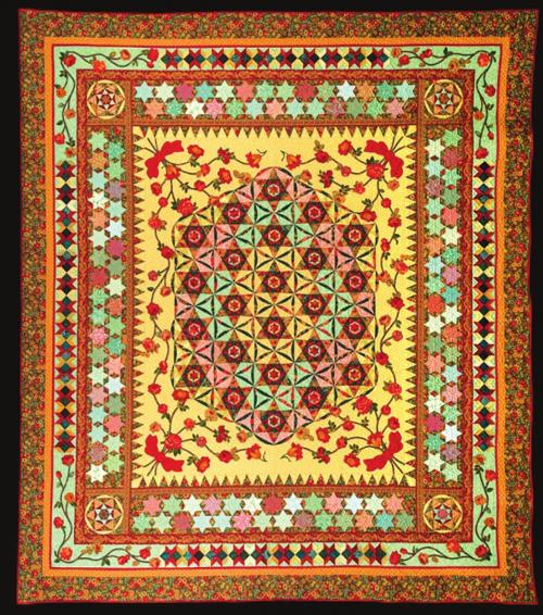 This quilt “Comes Up Roses” by Kathleen McCrady is one of the many currently on display at the Texas Quilt Museum in La Grange.