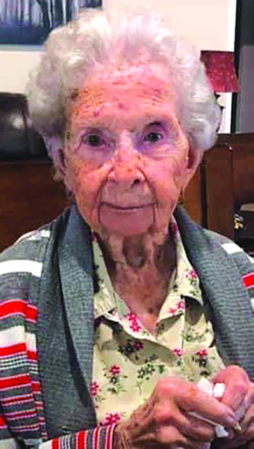 Mary Lee Mewis, is shown here in her home recently. She turns 109 Wednesday. Family photo