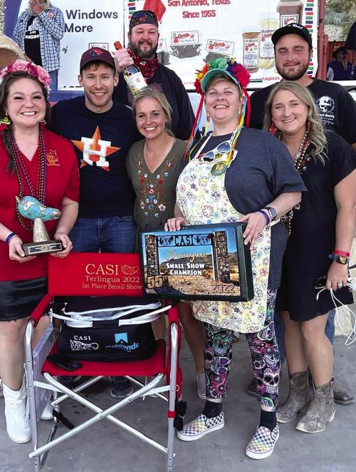 Shown in the photo from left to right: Nicole Gabler, Kyle Sarver, Kylie Jackson, Keith Williamson, Kathleen Williamson, Tory Brunner, Jason Brunner, and Bo Darville.