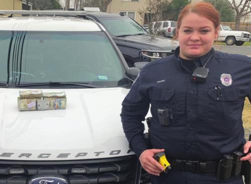 Schulenburg Police Officer Hailee Vincent assisted federal agents in a money laundering case on Saturday, Feb. 6. Vincent stopped a vehicle on Interstate 10 that was transporting $60,000 in suspected proceeds from illegal narcotics sales and human trafficking.