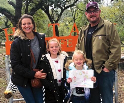 Pictured left to right are Cara, Caroline, Penelope and Matt Bartek. Penelope won four tickets to Hatari Wildlife Park.