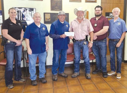 The Knights of Columbus Chromcik Council No. 2574 presented a $500 donation to the Fayette County Sheriff’s Office Deputy Santa Program. Pictured from left is: Angela Lala, Marcus Recek, Hector Cervantez (Grand Knight), David Beyer, Jeremy Castleberry, and Garry Schellberg.