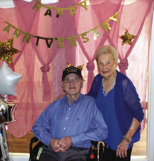 Willie and Dot Kana celebrated their 75th wedding anniversary with a party Tuesday at Monument Hill Nursing Center. Photo by Jeff Wick