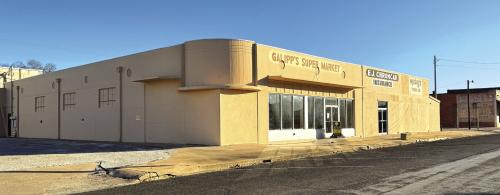 The exterior of the old Galipp’s Grocery at 421/425 North Main Street in Schulenburg.