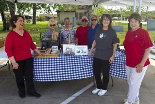 Saint James’ ECW (Episcopalian Church Women) in 2026 donated $500 each to local organizations including the Gardenia Animal Shelter, St. James’ PreK, Texas Lion’s Kid Camp and this past weekend to the Bugle Boy. Pictured left to right are Ursula Stephens, Cheryl Cotton, Virginia James, Carolyn Cheatham, Jane Malik, Bugle Boy director Heather Albright, and Fran Mason.