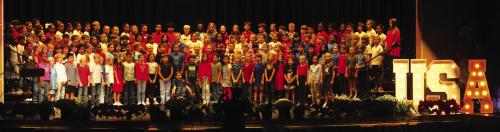 The fourth graders of La Grange Elementary take the stage during their portion of the Veterans Day Program Monday. Photo by Jeff Wick