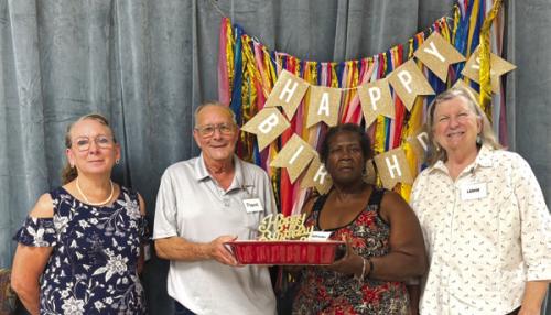 July birthday celebrants from all locations that were present for our photo were Nancy Jasek, Frank Lafferty, Alfreda Ellison, and Lemae Higgs.