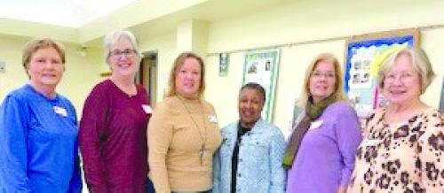 Officers Marian Tajchman, Peggy Halamicek, Lisa Slinkard, State TRTA president Ella Gauthier, Esther Hartman and Chris Morrison.