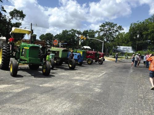 Lineup of visitors from the Early Iron Tractor club