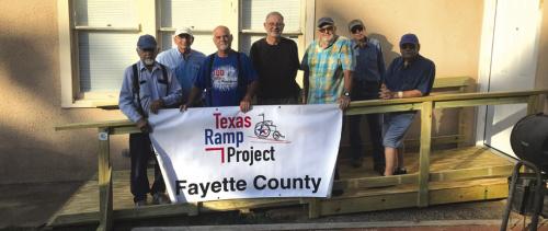 On Sept. 9, Fayette County Texas Ramp Project volunteers built a 16 ft. wheelchair ramp on N. Jefferson St. in La Grange.
